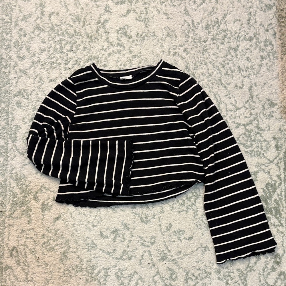 Le Lis Black and White Striped Top
